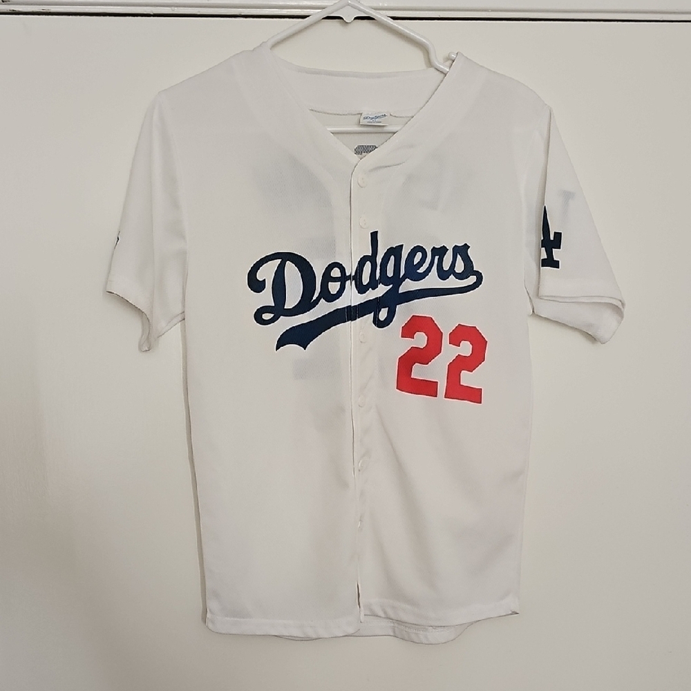 Kids' White Dodgers Baseball Kershaw Jersey